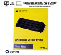 CORSAIR MP600 Elite 1TB 2TB 4TB PCIe NVMe Heatsink M.2 SSD 7000MB/s PC PS5