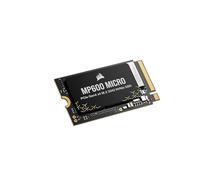 Corsair MP600 MICRO 1TB M.2 NVMe PCIe x4 Gen4 2 SSD - M.2 2242 - Up to 5,100MB/sec Sequential Read - High-Density 3D TLC NAND - Compatible with Lenovo Legion Go and Thin PCIe 4.0 Laptops - Black