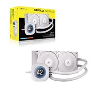 Corsair NAUTILUS 240 RS LCD AIO CPU Cooler, White, 2.1" LCD Display, 2x 120mm RS