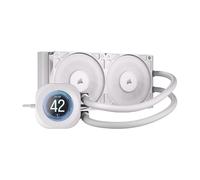 CORSAIR NAUTILUS 240 RS LCD Liquid CPU Cooler - 2.1" IPS LCD Screen, 240mm AIO, Low-Noise, Daisy-Chain, Intel LGA 1851/1700, AMD AM5/AM4 - 2x RS120 Fans Included - White