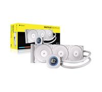 CORSAIR NAUTILUS 360 RS LCD Liquid CPU Cooler - 2.1" IPS LCD Screen, 360mm AIO, Low-Noise, Daisy-Chain, Intel LGA 1851/1700, AMD AM5/AM4 - 3x RS120 Fans Included - White