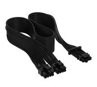 Corsair Premium 600W PCIe 5.0 / Gen 5 12VHPWR PSU Cable - Fits Type-4 PSUs via Dual 8-pin PCIe - 12+4pin Connector - Mesh Paracord Sleeving - Black