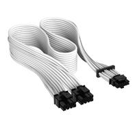 Corsair Premium 600W PCIe 5.0 / Gen 5 12VHPWR PSU Cable - Fits Type-4 PSUs via Dual 8-pin PCIe - 12+4pin Connector - Mesh Paracord Sleeving - White
