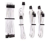 Corsair CP-8920217 Premium Individually Sleeved PSU Cables Starter Kit - Black, 2 Year Warranty, White