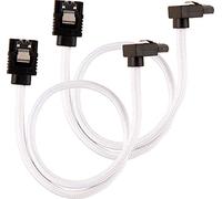 Corsair Premium Sleeved SATA Cable - SATA 6Gbps 30cm, 90° Connector, White