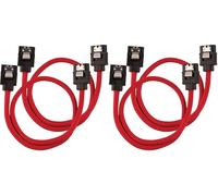Corsair Premium Sleeved SATA Cable - SATA 6Gbps 30cm, Red (Pack of 2)
