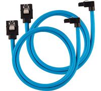 Corsair Premium Sleeved SATA Cable - SATA 6Gbps 60cm, 90° Connector, Blue