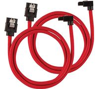 Corsair Premium Sleeved SATA Cable - SATA 6Gbps 60cm, 90° Connector, Red