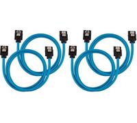 Corsair Premium Sleeved SATA Cable - SATA 6Gbps 60cm, Blue (Pack of 2)