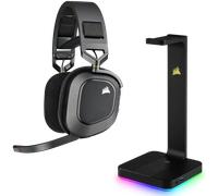 Corsair RGB Headset Bundle - HS80 RGB Wireless Headset and RGB Headset Stand