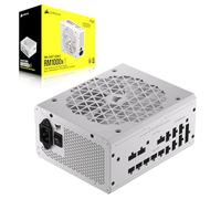 Corsair RM1000x ATX Fully Modular Modular Side Interface Switching Power Supply with ATX 3.0 and PCIe 5.0 Compatible RPM Fan Mode Efficiency 80 Plus Gold White