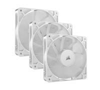 CORSAIR RS120 120mm PWM Fans - Daisy-Chain Connection - Low-Noise - Magnetic Dome Bearing - Triple Pack - White