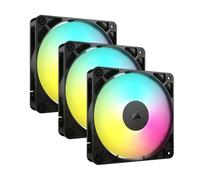 CORSAIR RS120 ARGB 120mm PWM Fans ? Daisy-Chain Connection ? Low-Noise ? Magnetic Dome Bearing ? Triple Pack ? Black