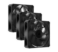 Corsair RS120 MAX 120mm PWM Thick Fans - High Static Pressure - Liquid Crystal Polymer Construction - Triple Pack - Black