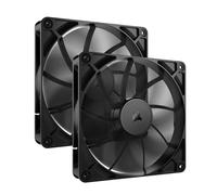 CORSAIR RS140 140mm PWM Fans - Daisy-Chain Connection - Low-Noise - Magnetic Dome Bearing - Dual Pack - Black