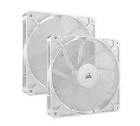 CORSAIR RS140 140mm PWM Fans - Daisy-Chain Connection - Low-Noise - Magnetic Dome Bearing - Dual Pack - White
