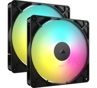 CORSAIR RS140 ARGB 140mm PWM Fans - Daisy-Chain Connection - Low-Noise - Magnetic Dome Bearing - Dual Pack - Black