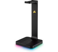 Corsair ST100 RGB Premium Headset Stand - Aluminium Gaming Hub with 7.1 Surround Sound - Black