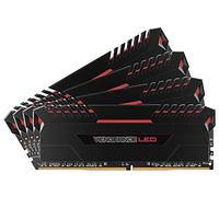 Corsair Vengeance LED 64 GB (4 x 16 GB) DDR4 2666 MHz C16 XMP 2.0 Enthusiast LED Illuminated Memory Kit - Black with Red LED Lighting