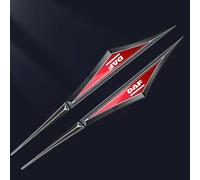 CoRser 2pcs Car side blade badge, For DAF XF 95 105 auto Metal Trim Sticker Replacement logo Exterior Body Decoration,C/Red-black