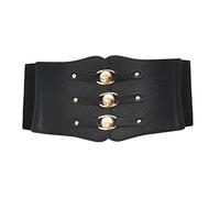 Corset Belt Under Bust Corsets Wide Leather Waist Cincher For Daily Punk Dresses, Gothic Rockabilly Costume, Steampunk Belly Dance Vampire Clubwear, Bustier Fashion Accessory (Black)