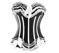 Corset Classic Striped Corset Waist Shape Bustiers Clubwear (UK(14-16) 2XL, White)