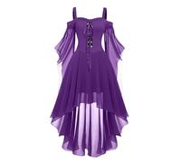 Corset Dress, Adult Vampire Renaissance Wicked Pumpkin Devil Ghost Gothic Womens Halloween Outfits, Victorian Party Fairy Hooded Dead Medieval Pirate Corset Vampire Costume Women, XL Light Purple