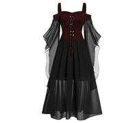 Corset Lace Cold Shoulder Butterfly Sleeve Plus Size Fancy Dress Costumes Medieval Dress Women Plus Size Halloween Costumes For Women Gothic Dress Angel Halloween Costume Women Adult Witch Costumes