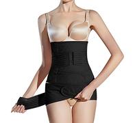 Corset Shapewear Waist Bodysuit Thongs Elastic Slim Shape Contraction Waistband Fajas Colombianas Tummy Underwear High Waisted (Black, XL)