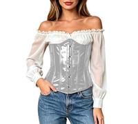Corset Too, Shaping Cincher Corsets Steel Boned Waist Trainer Glossy Latex Bodysuit Slimming Underbust Bustier For Control Firm