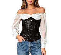 Corset Too, Shaping Cincher Corsets Steel Boned Waist Trainer Glossy Latex Bodysuit Slimming Underbust Bustier For Control Firm