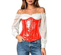 Corset Too, Shaping Cincher Corsets Steel Boned Waist Trainer Glossy Latex Bodysuit Slimming Underbust Bustier For Control Firm
