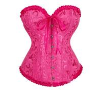 Corset Top for Women Black Corset Halloween Gothic Underbust Lace Up Satin Boned Overbust Bustier Top Push Up Bodysuit Adjustable Bodyshaper Retro Bridal Lingerie (XXXXL)