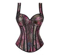 Corset Top for Women's Christmas, Halloween, Pirate Party, Wedding, Cosplay, Gothic Costumes Plus Size, Adjustable Shoulder Strap, Laced Up Back, 90% Polyester, 10% Elastane, Bustier