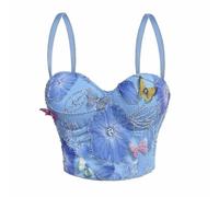 Corset Tops for Women Backless Lace Up Bustier Crop Tank Top Helloween Sleeveless Spaghetti Strap Sexy Summer Going Out Top Corset Tops for Women Crop Tank Backless Lace Up Bustier
