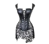 Corset Tops for Women, Ladies Lace Gothic Corset Leather Bustiers, Lace up Steampunk Corsets Lingerie Shapewear Bodysuit Women's Corsets for Halloween Costume Medieval Banquet Dinner Cosplay Party