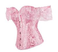 Corset Tops for Women, Ladies Sexy Off Shoulder Corset Lace up Boned Bustier Overbust Corsets Lingerie Shapewear Bodysuit Women's Corsets for Halloween Costume Medieval Banquet Dinner Cosplay Party