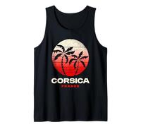 Corsica France Palm Tree Beach Sunset Design Tank Top