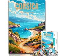 Corsica Mediterranean Jigsaw Puzzles for Adults 1000,for Educational Game Challenge Toy for Is Ideal As A Gift for The Whole Family 38x26cm