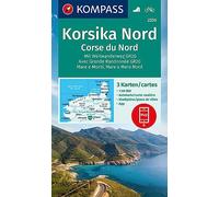 KOMPASS Wanderkarten-Set 2250 Korsika Nord, Corse du Nord, Weitwanderweg GR20 (3 Karten) 1:50.000: inklusive Karte zur offline Verwendung in der KOMPASS-App. Fahrradfahren.