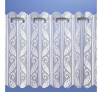 CORSICA WHITE LACE LOUVRE VERTICAL PLEATED WINDOW BLIND PANEL NET CURTAIN WHITE 72" Drop Curtains At Home