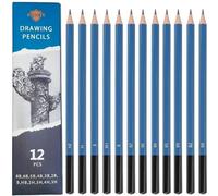 Corslet 12 Pcs Charcoal Pencils for Drawing, Graphite Sketching Pencils Kit, 8B 7B 6B 5B 4B 3B 2B B HB F H 2H, Artist Pencils for Beginners & Pro Artists, Professional Sketch Pencils Set