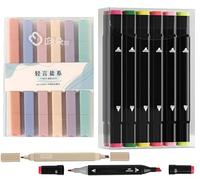 Corslet 18 Pc Dual Tip Markers for Drawing -12 Pc Alcohol Markers Set and 6 Pc Highlighter Pen Set Sketch Pen Set for Kids Alcoholic Markers Set Sketch Colour for Calligraphy Drawing Sketching colours