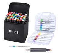 Corslet 85pcs Stationery Items Dual Tip Markers Colour Set 48pc Alcohol Markers Set & 36pc Brush Pens Set Sketch Pen Colour Alcoholic Markers Set