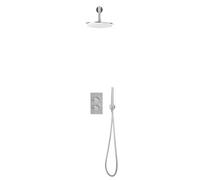 Corso Bathrooms Apres Chrome Round Handle, Built-In Shower Valve Handset & Wall Mounted Head