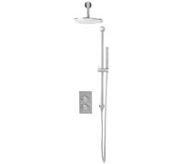 Corso Bathrooms Apres Chrome Round Handle, Fixed Head & Handset With Slide Rail Kit