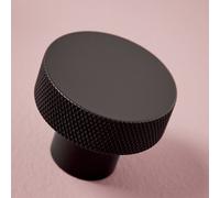 Corso Bathrooms Apres Matt Black Knurled Round 42.5mm Handle/knob Black