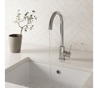 Corso Bathrooms Bronx Chrome Kitchen Sink Mixer Tap Single Lever Swan Spout
