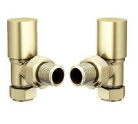 Corso Bathrooms Brushed Brass Angled Radiator Valve Pair
