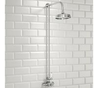 Corso Bathrooms Churchwell Traditional Chrome Thermostatic Rigid Riser Shower With Fixed Head (Single Function)